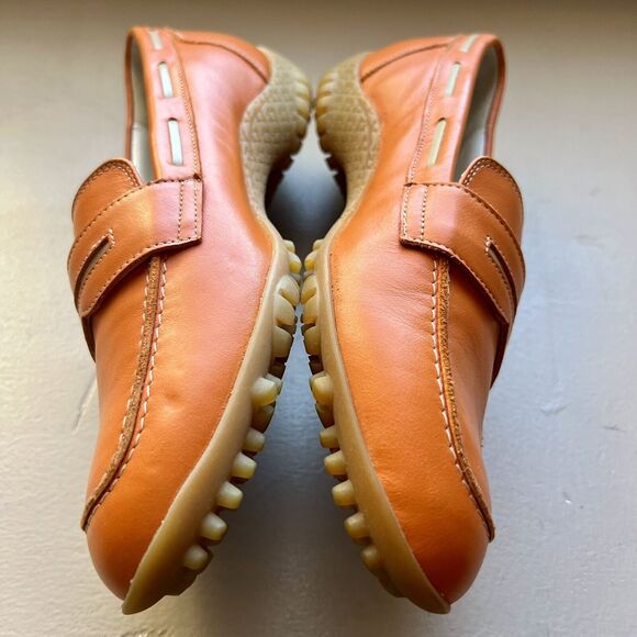 Walter Genuin Orange Leather Penny Loafer Golf Shoes Women EU 36.5 US 6 - 6.5 - Picture 7 of 16